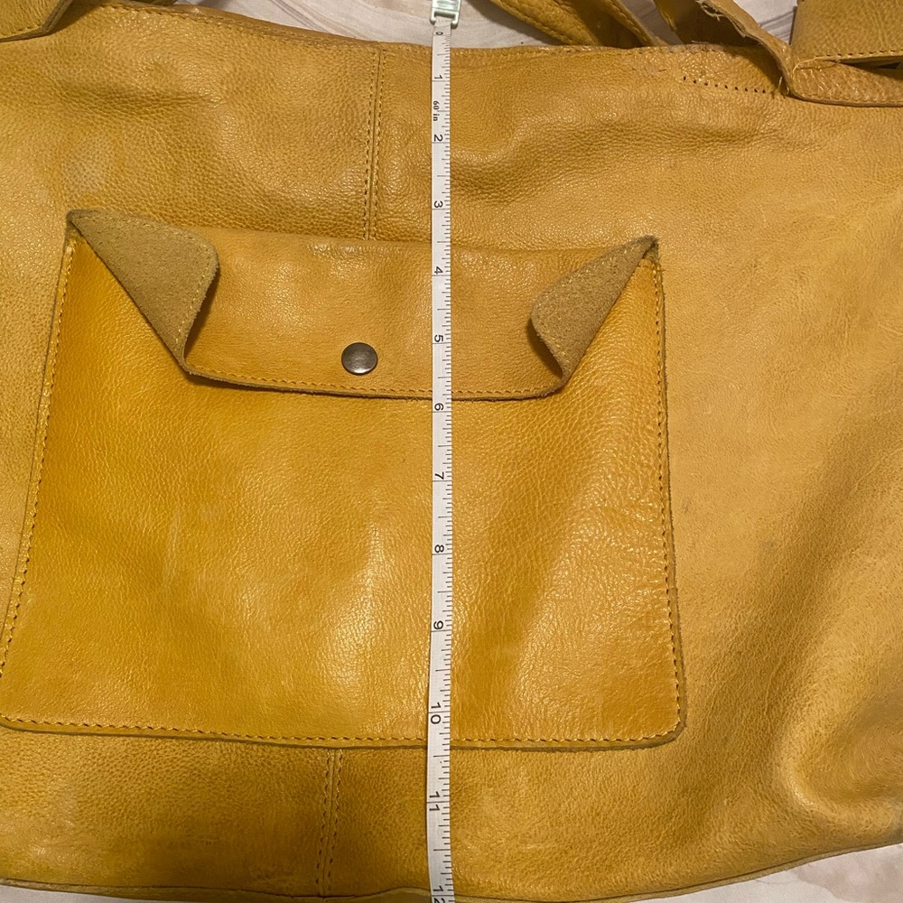 Yellow Leather Tote Bag